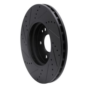 Chrysler Crossfire Brake Rotor (1) - Front Right - R1 Concepts - Drilled & Slotted - Black - `96-`11